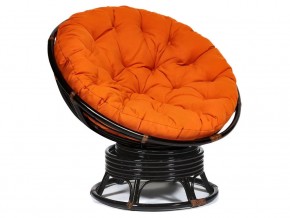 Кресло-качалка Papasan w 23/01 B с подушкой Antique brown, ткань Оранжевый в Карталах - kartaly.магазин96.com | фото