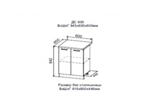 Шкаф нижний ДС600 с полкой (2 дв) в Карталах - kartaly.магазин96.com | фото